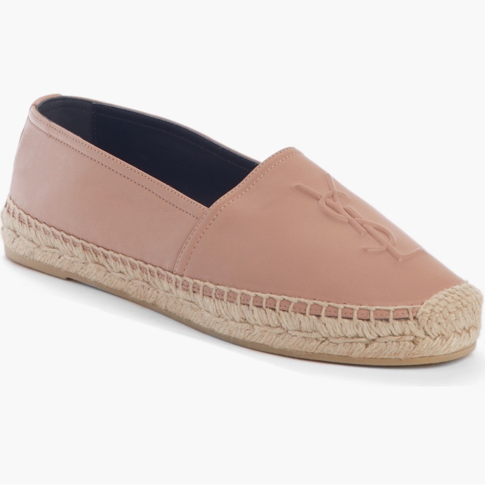 SAINT LAURENT YSL Logo Espadrille Nude Rose 40.5 EU